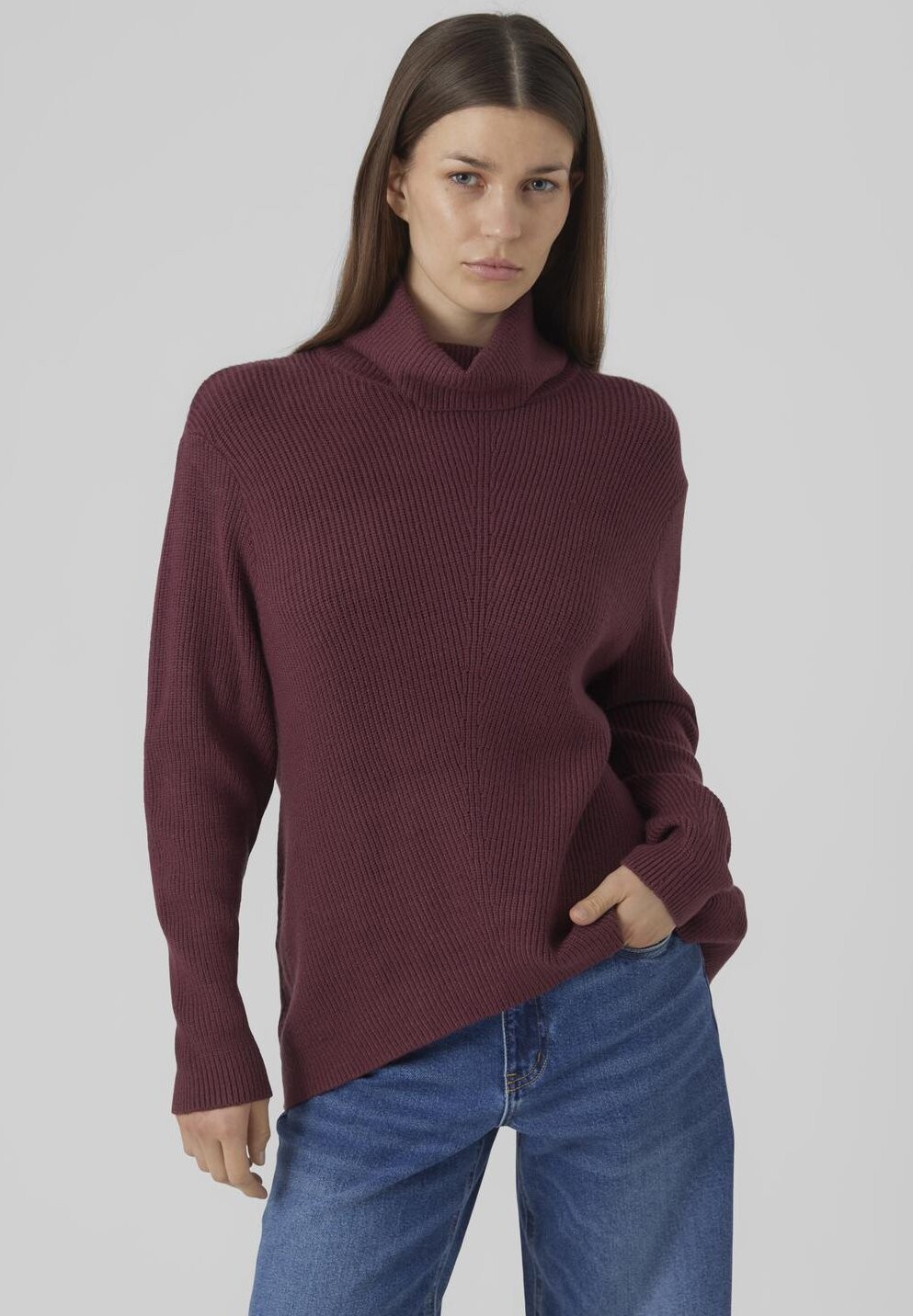 Свитшот Vero Moda VMHOLLY COWLNECK, цвет port royale