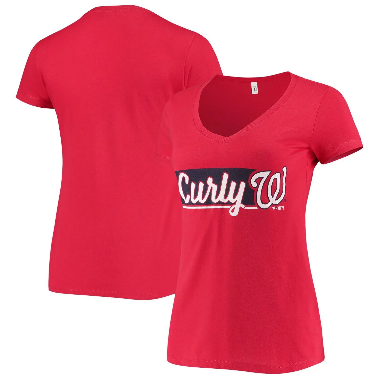 

Женская красная футболка Washington Nationals Hometown Tri-Blend с v-образным вырезом, Красный