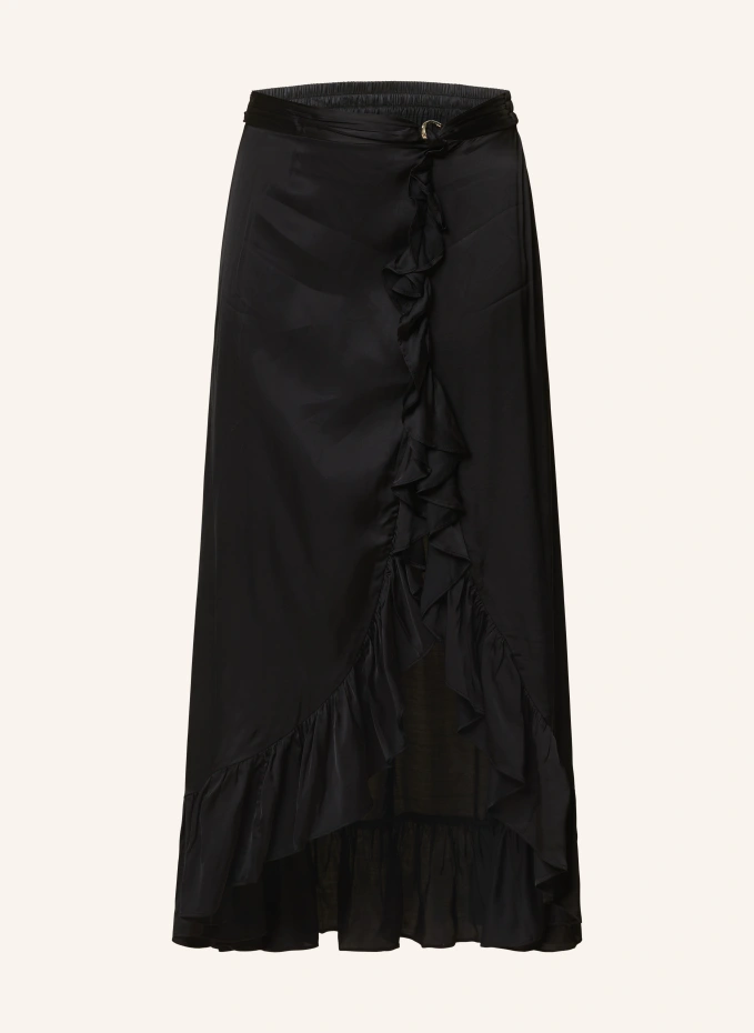 Атласная юбка с воланами Maje, черный