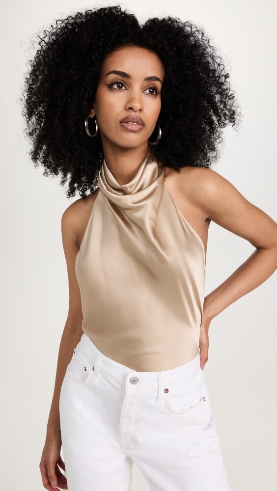 

Топ Reformation Iman Silk, песочный