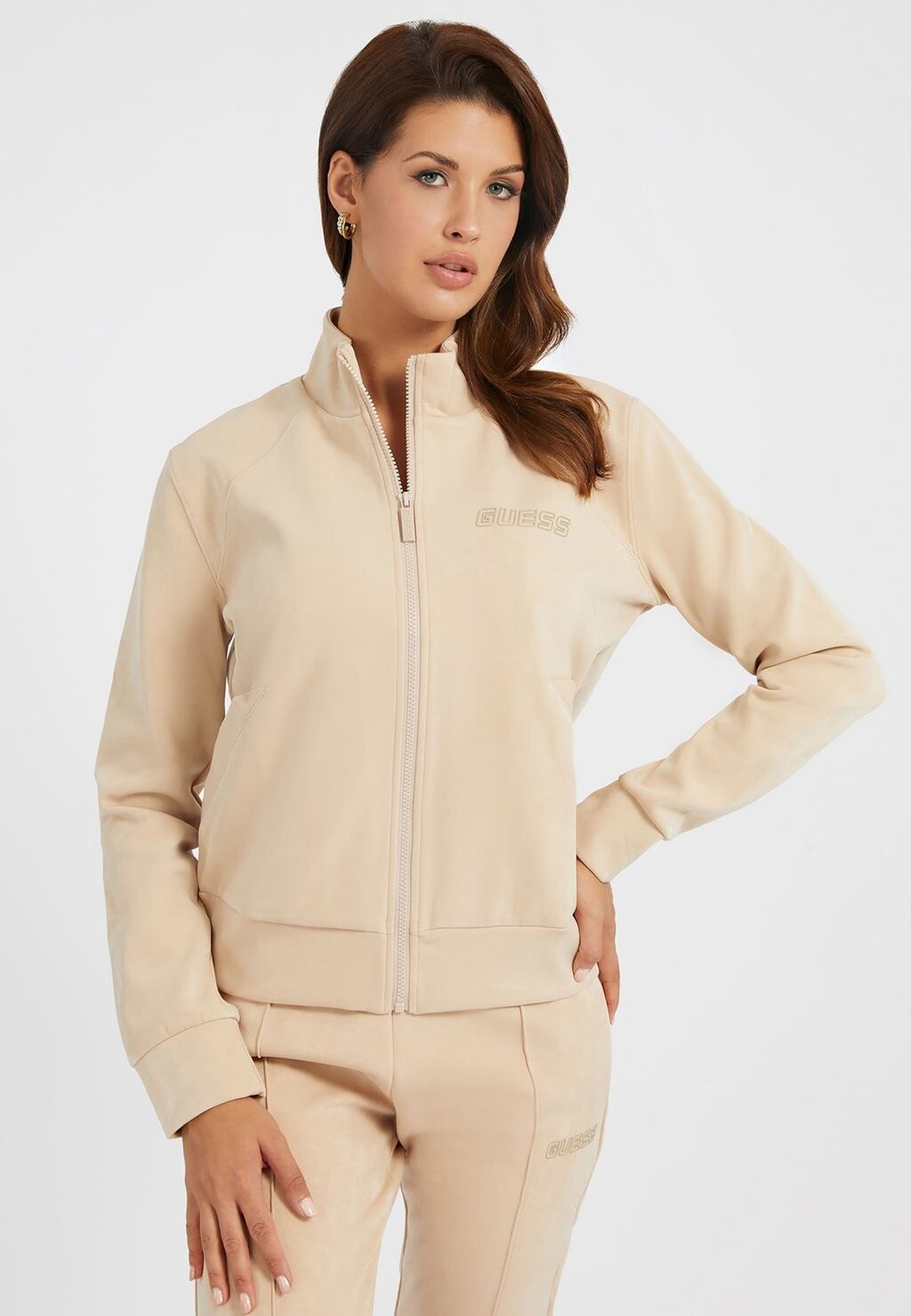 

Толстовка на молнии Guess, коричневый