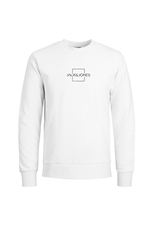 

Белый мужской свитшот с круглым вырезом Jack & Jones