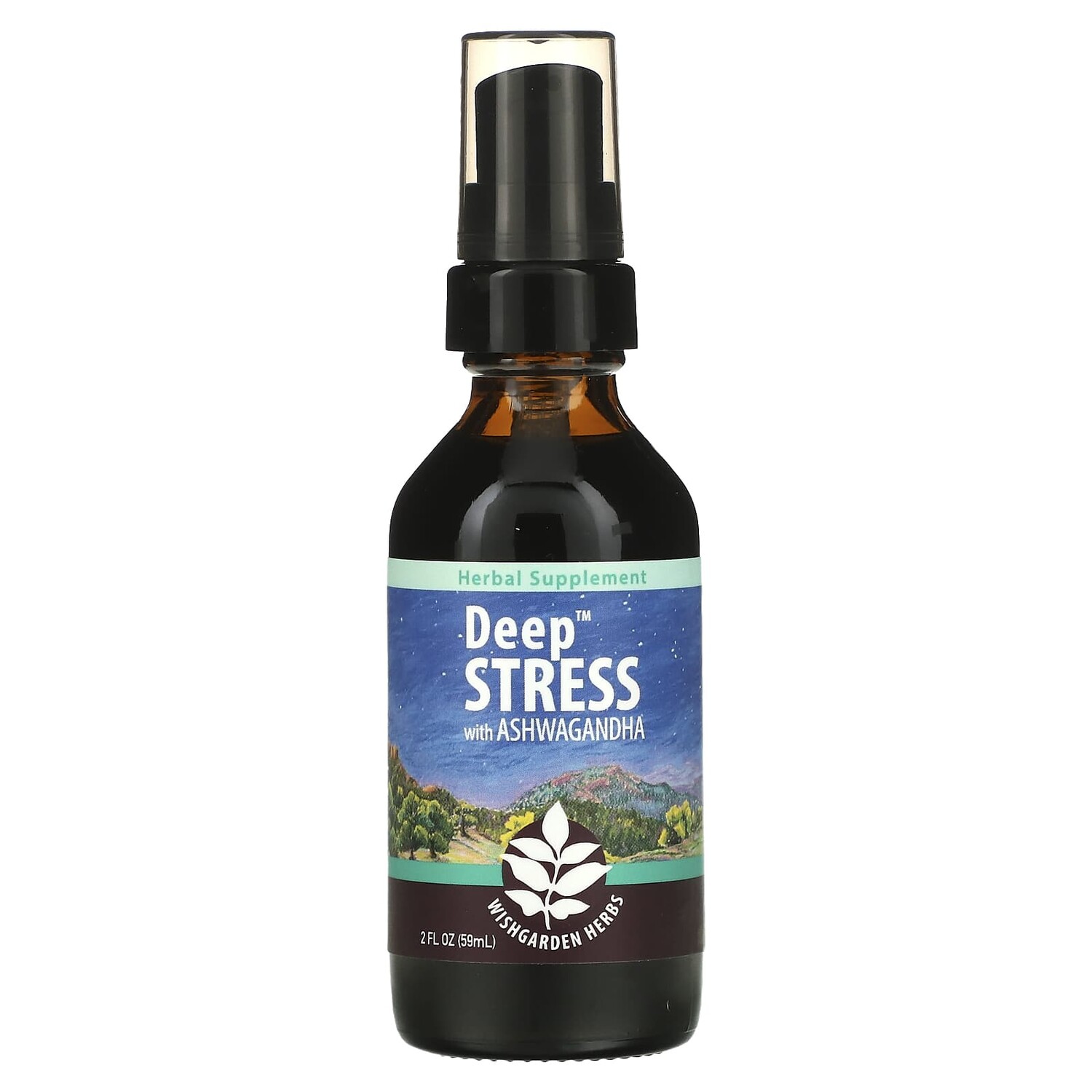 

Deep Stress с ашвагандой, 59 мл (2 жидк. Унции), WishGarden Herbs
