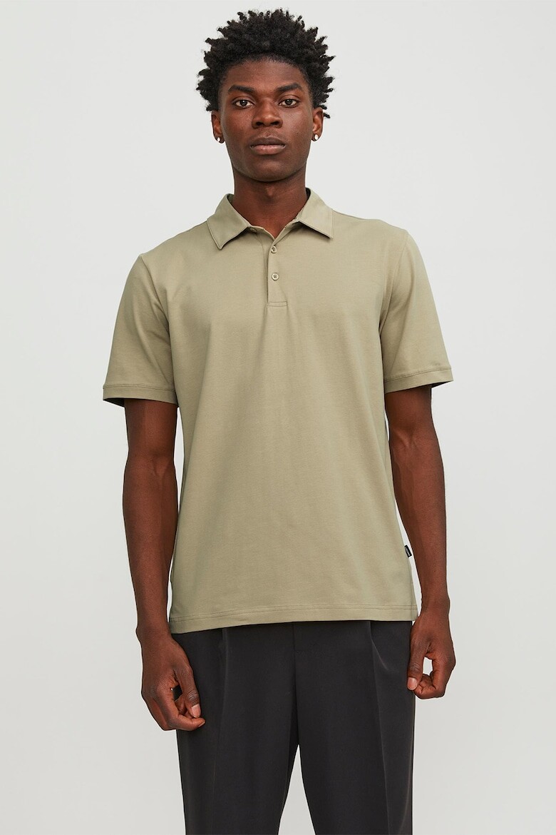 

Футболка из органического хлопка с воротником Jack & Jones, хаки