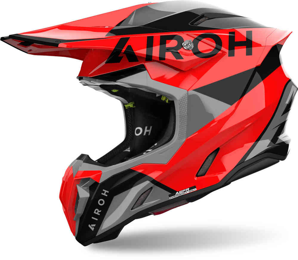 Шлем Twist 3 King для мотокросса Airoh, черный/серый/красный шлем airoh twist 2 0 lift для мотокросса желтый синий красный