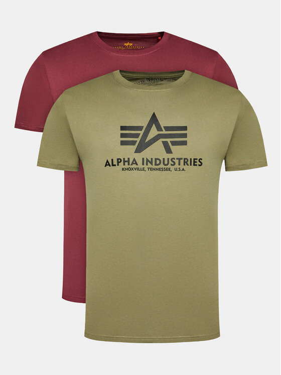 

Комплект из 2 футболок стандартного кроя Alpha Industries, мультиколор