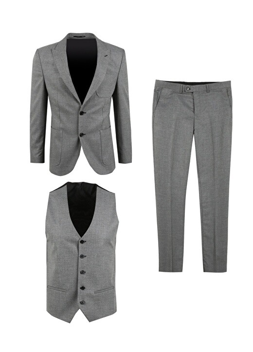 

Темно-серый мужской костюм Slim Fit с нормальной талией Süvari