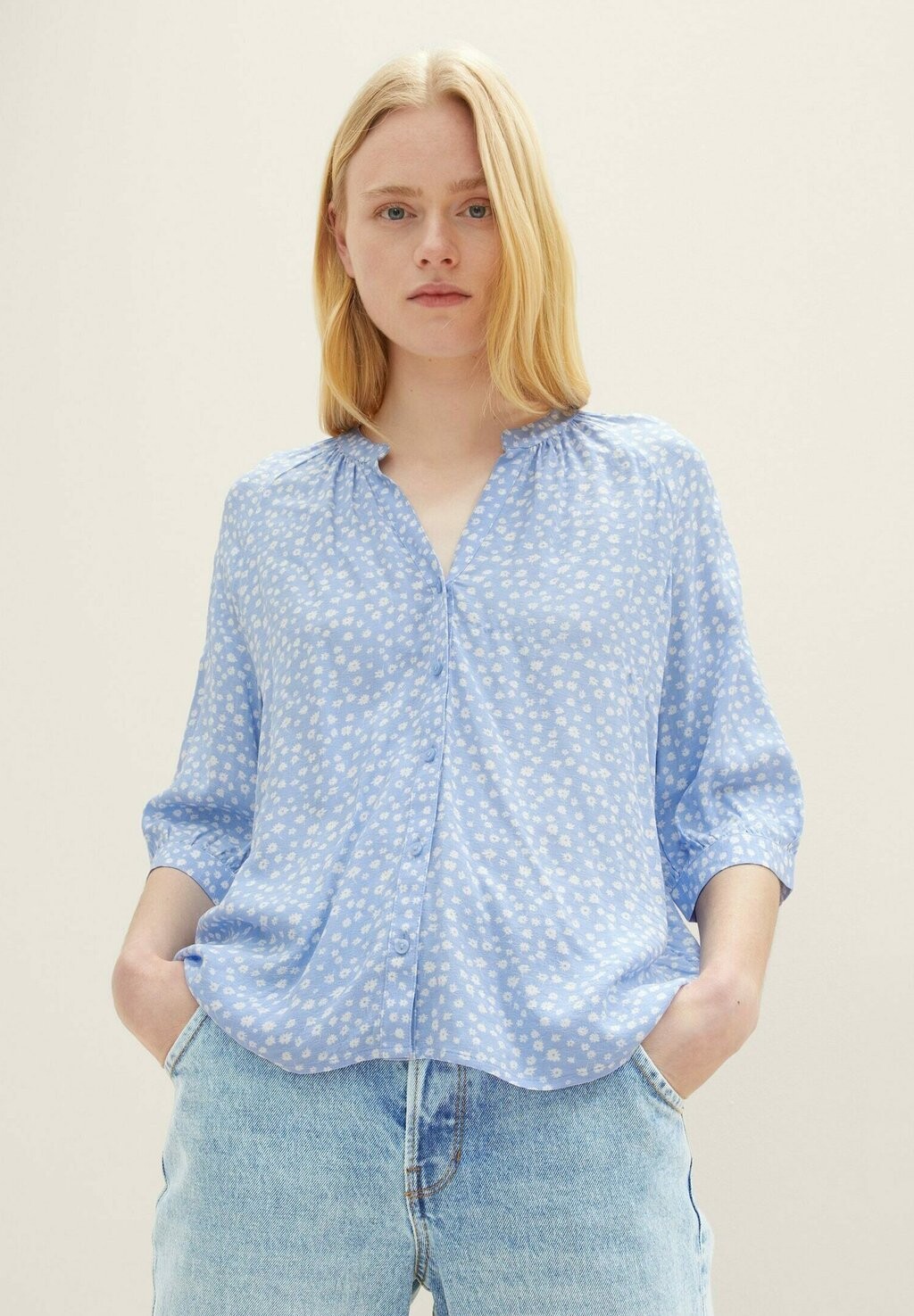 

Блузка TOM TAILOR DENIM, цвет light blue flower print