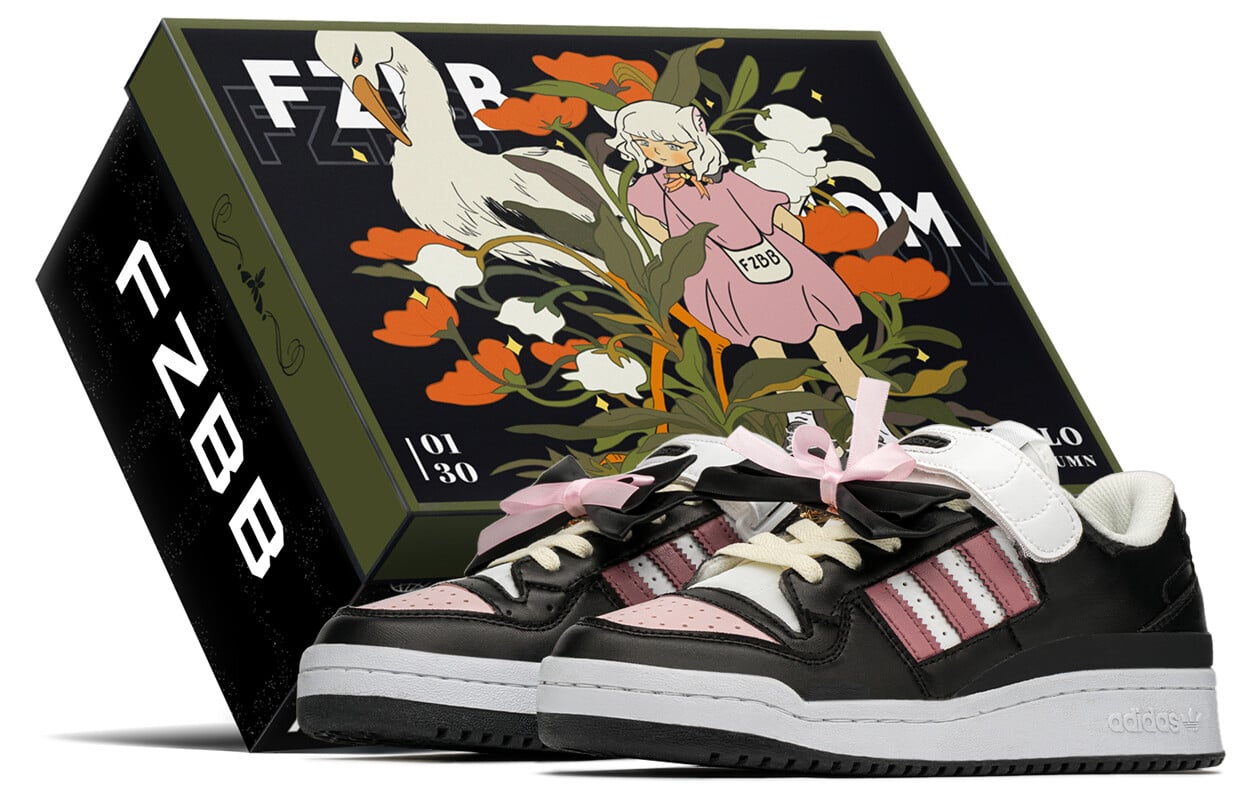 

Кроссовки adidas originals FORUM Skateboarding Shoes Unisex Low-top Black/pink, черный/розовый