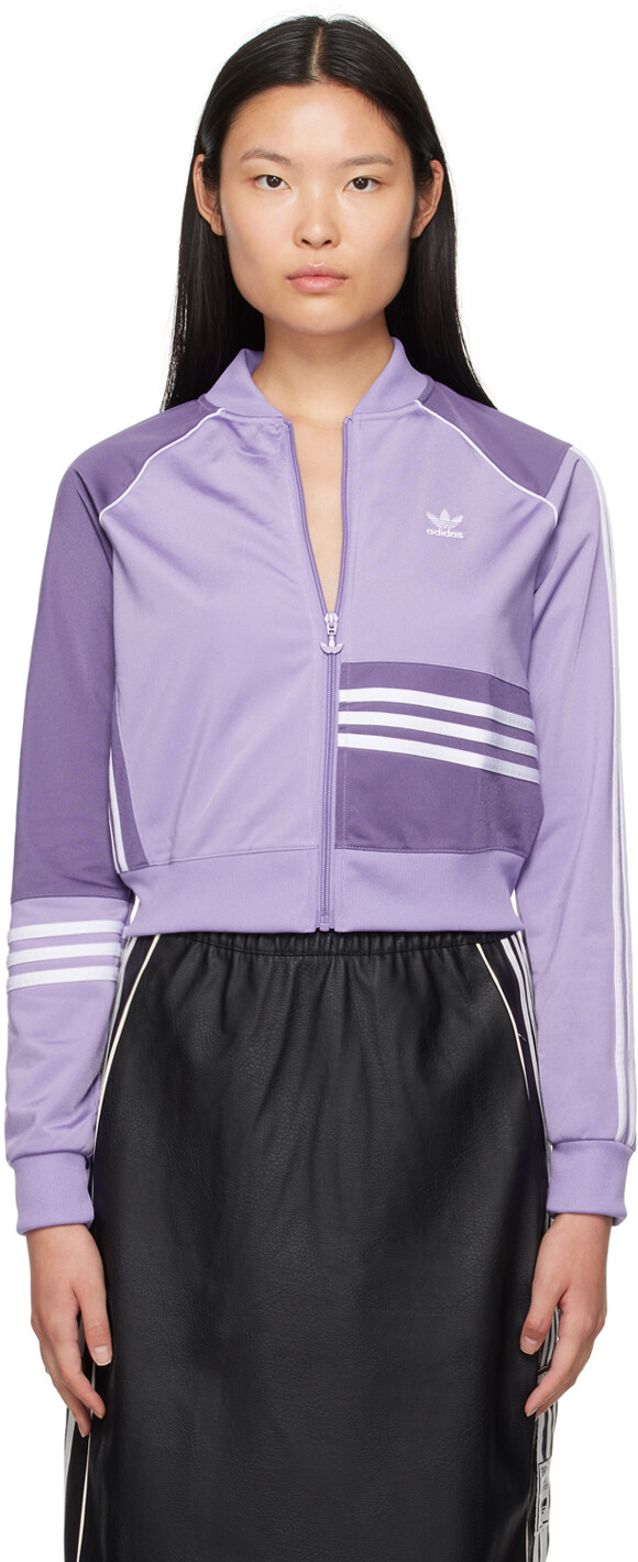 

Фиолетовая укороченная спортивная куртка adidas Originals, Фиолетовый