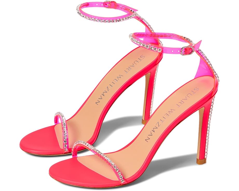 цена Туфли Stuart Weitzman Nudistglam 100 Sandal, цвет Neon Pink/Neon Pink/Clear
