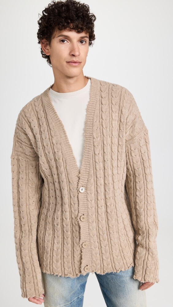 

Кардиган MM6 Maison Margiela Cable Knit, бежевый