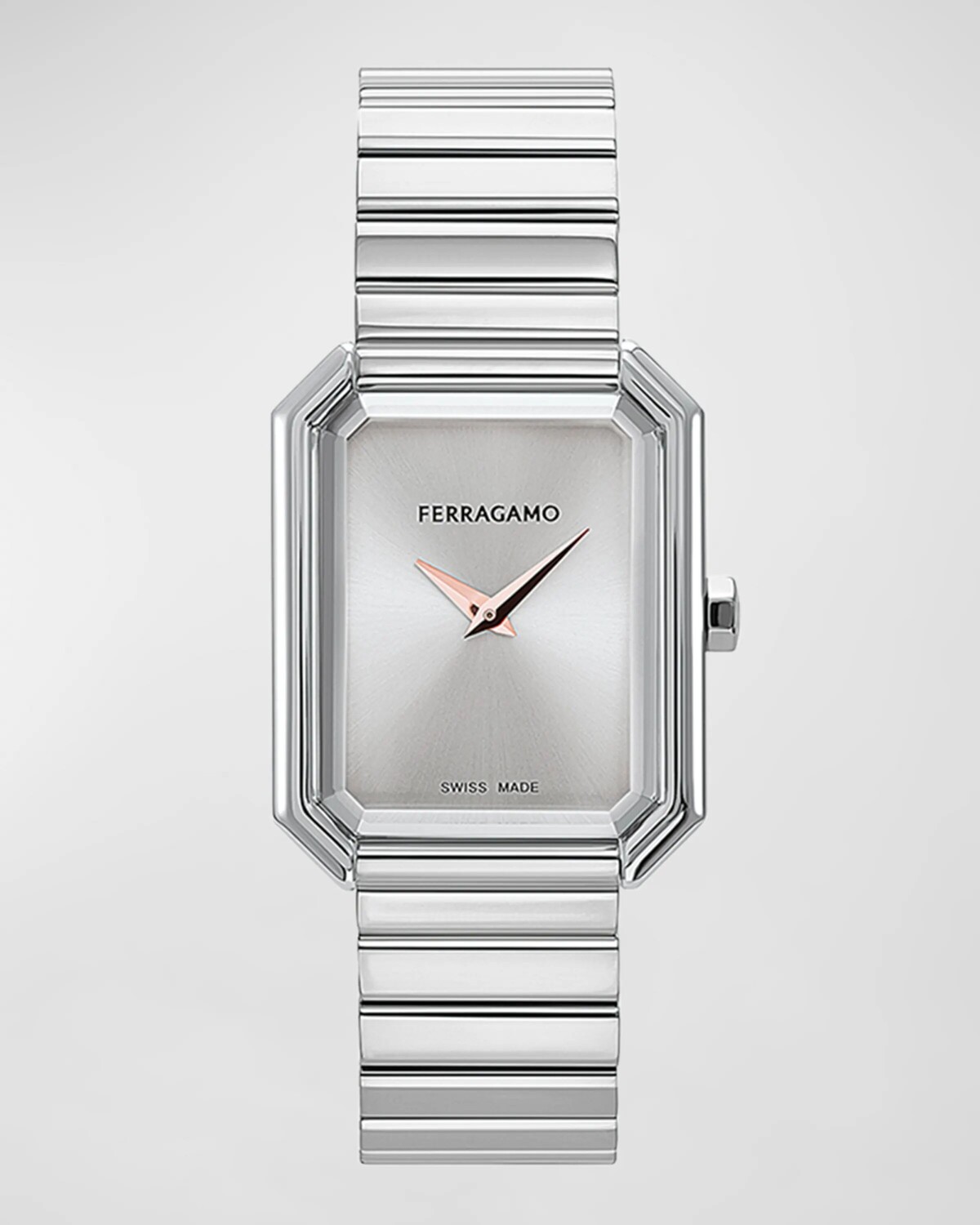 

Часы Ferragamo Crystal, 26,5x33,5 мм, серебряный циферблат, нержавеющая сталь, цвет Silver