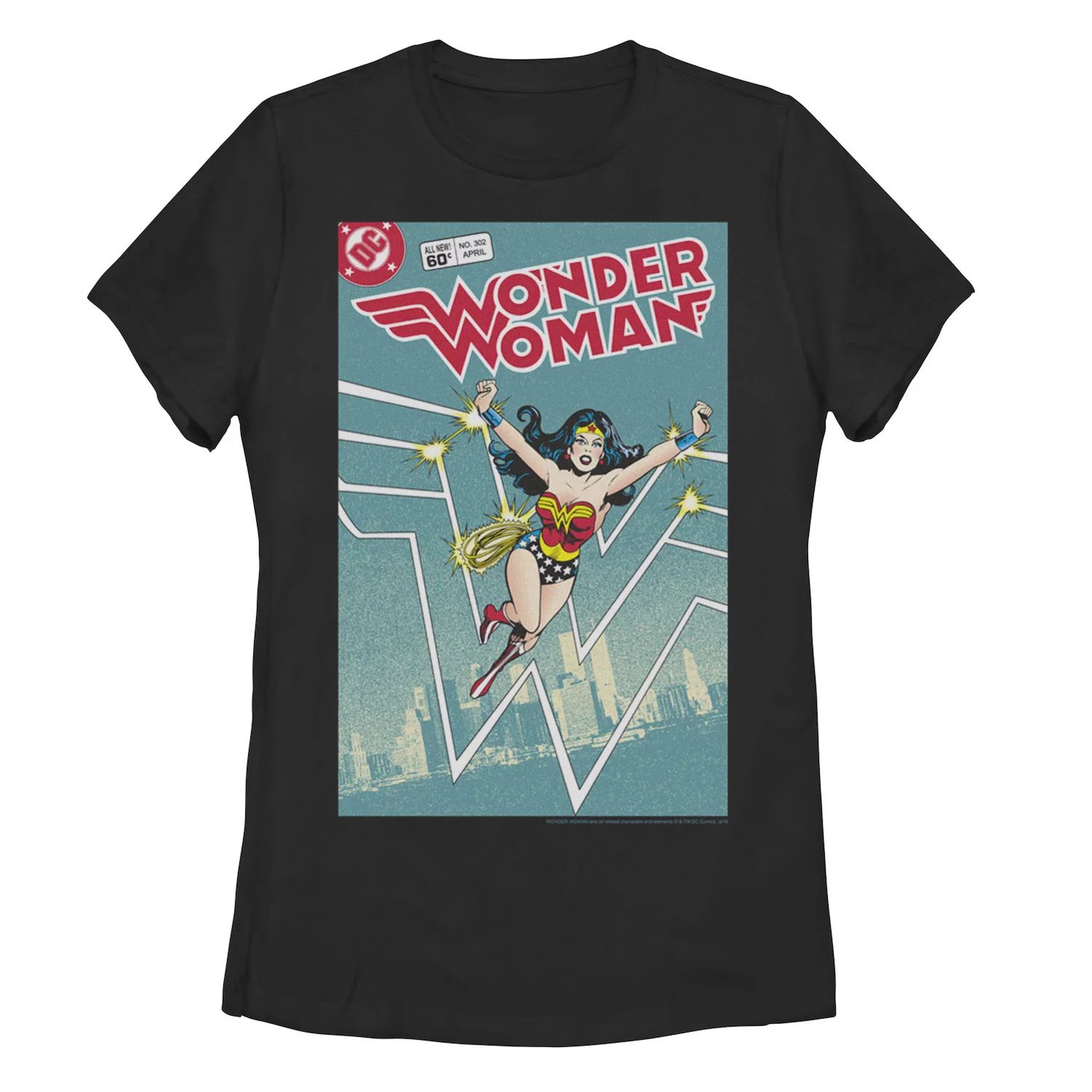 Детская футболка с рисунком «Чудо-женщина» в стиле DC Comics в стиле ретро Licensed Character, черный детская футболка с рисунком чудо женщина dc comics licensed character