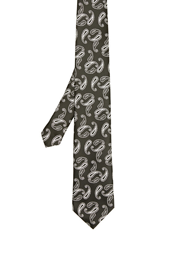 Черный галстук с узором огурцы и контрастным узором Beymen