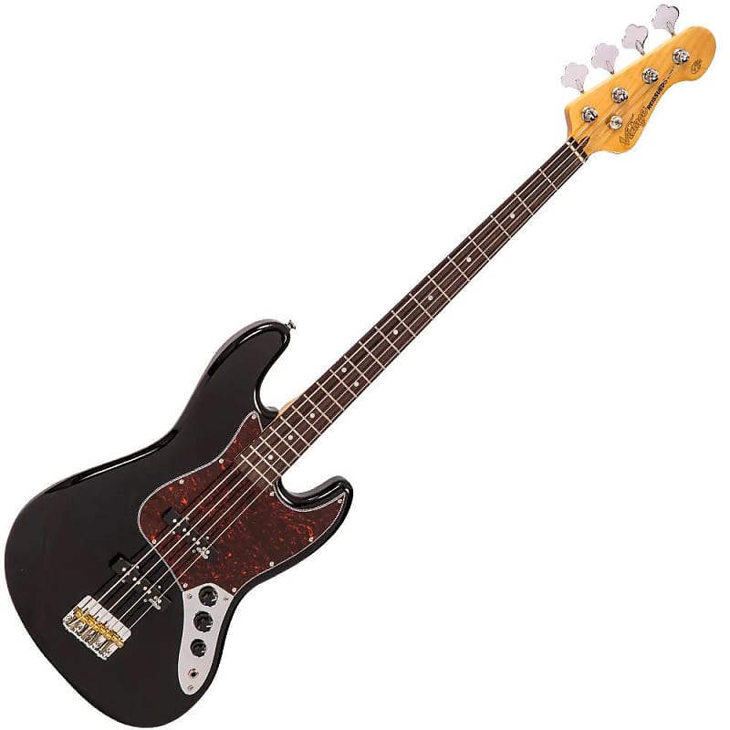 Басс гитара Vintage VJ74BLK ReIssued Series Bass - Gloss Black