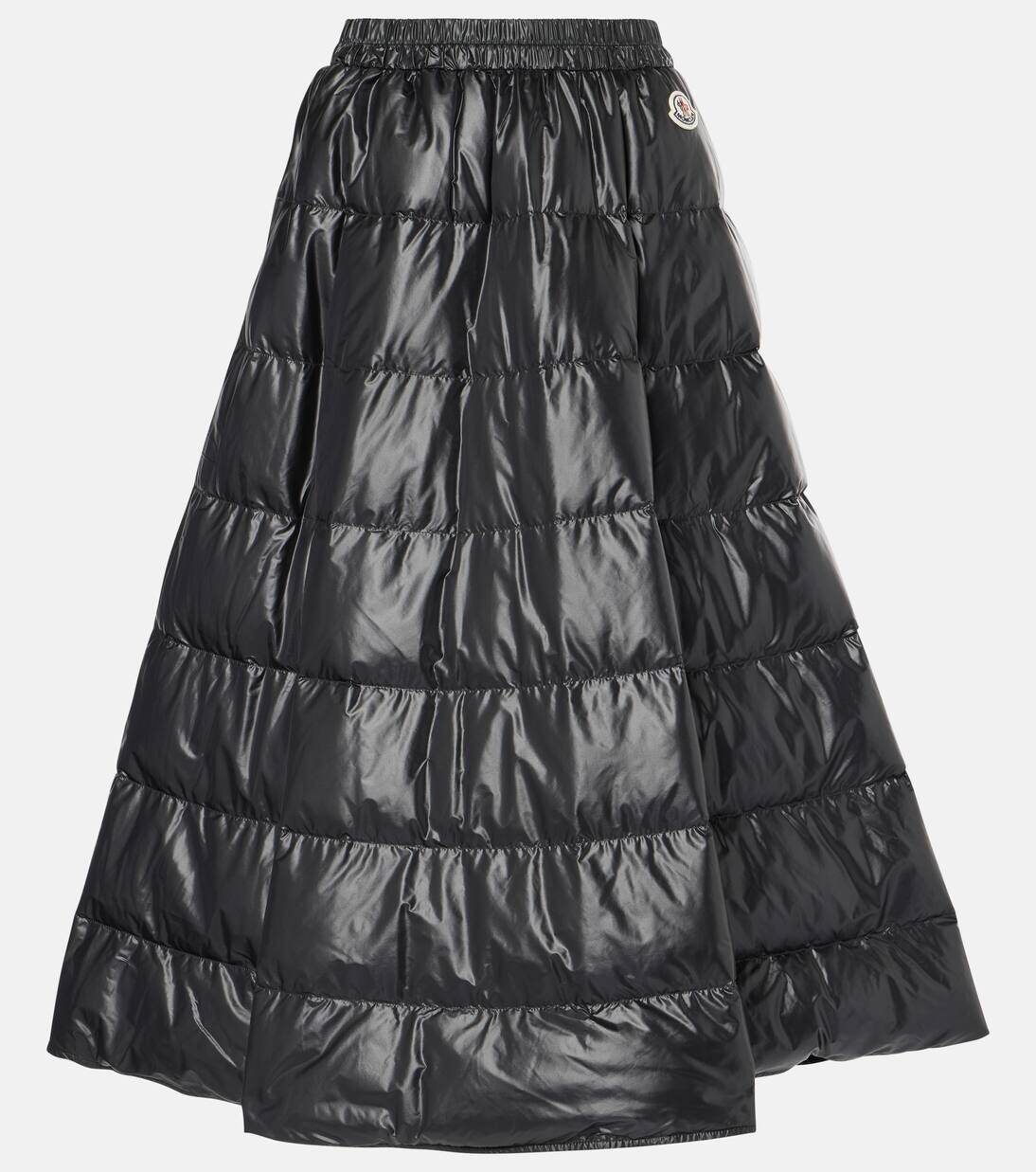 

Стеганая юбка-миди на пуху Moncler, черный