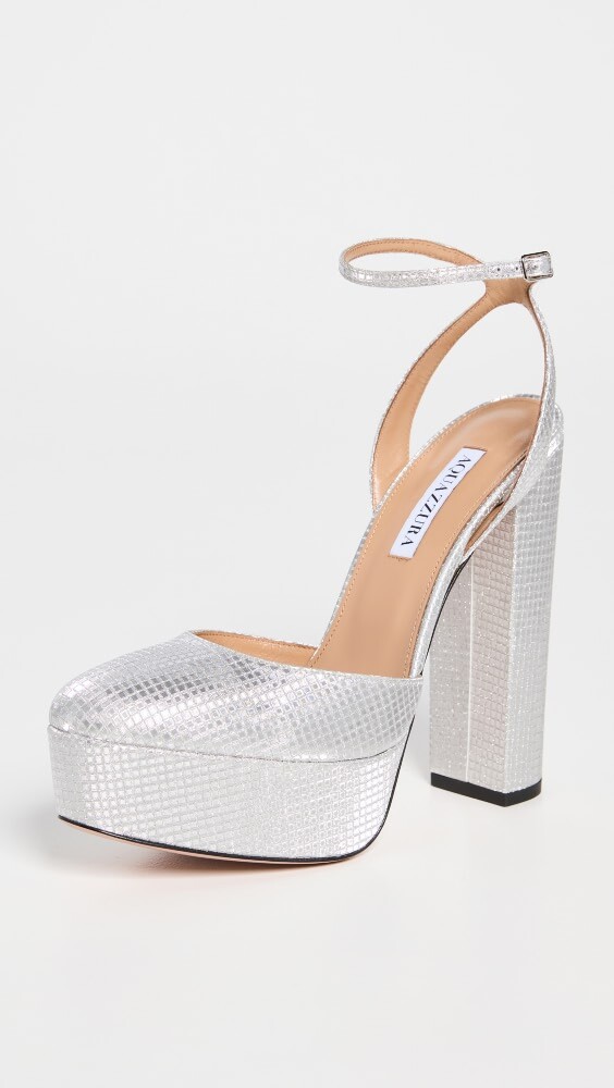 

Туфли Aquazzura So High Plateau 140мм, серебряный