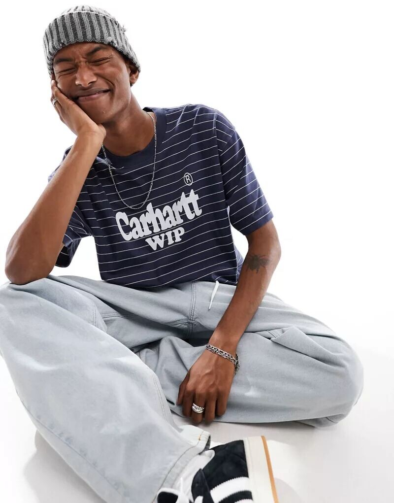 

Синяя футболка в полоску Carhartt WIP Orlean