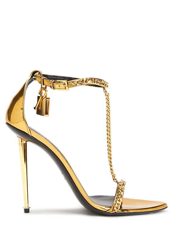 

Женские кожаные сандалии с золотой цепочкой Tom Ford