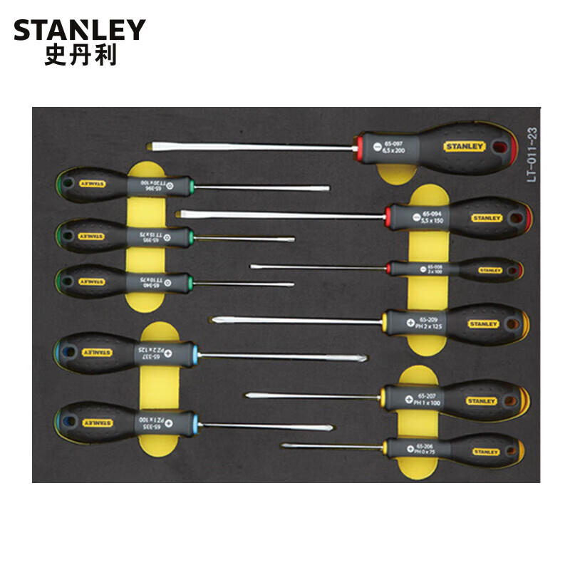 Stanley Набор держателей инструментов для отверток с крестообразной трехцветной ручкой, 11 предметов LT-011-23