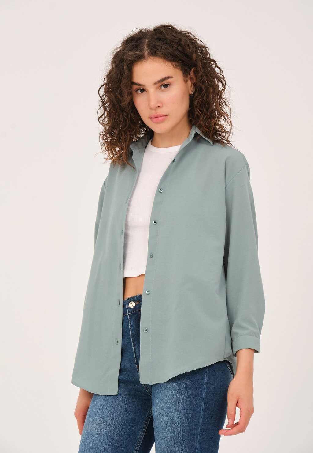 

Блузка на пуговицах LARISSA 3/4 SLEEVE Basics and More, зеленый