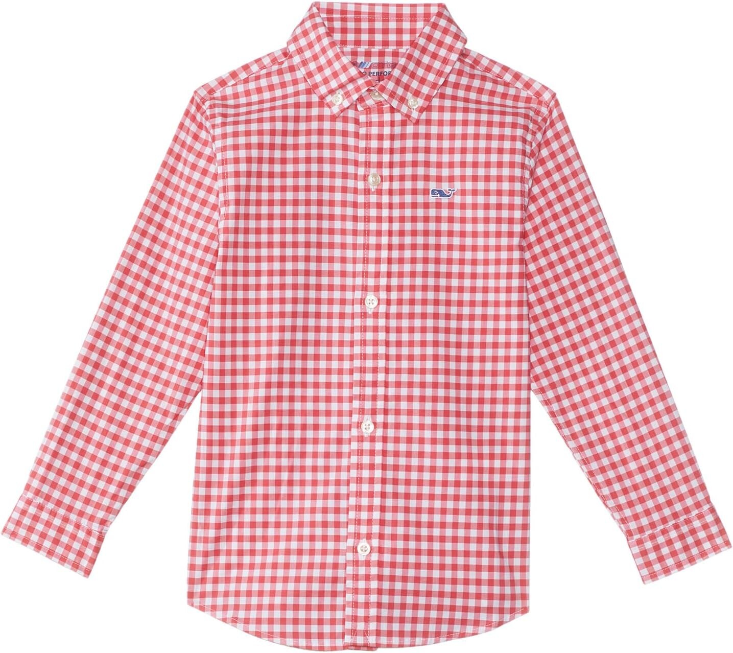 

Рубашка Vineyard Vines Kids Classic Fit Gingham On-The-Go brrr Shirt, цвет Sailors Red