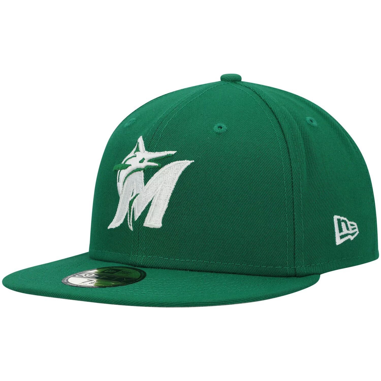

Мужская приталенная шляпа New Era Kelly Green Miami Marlins Logo белая 59FIFTY