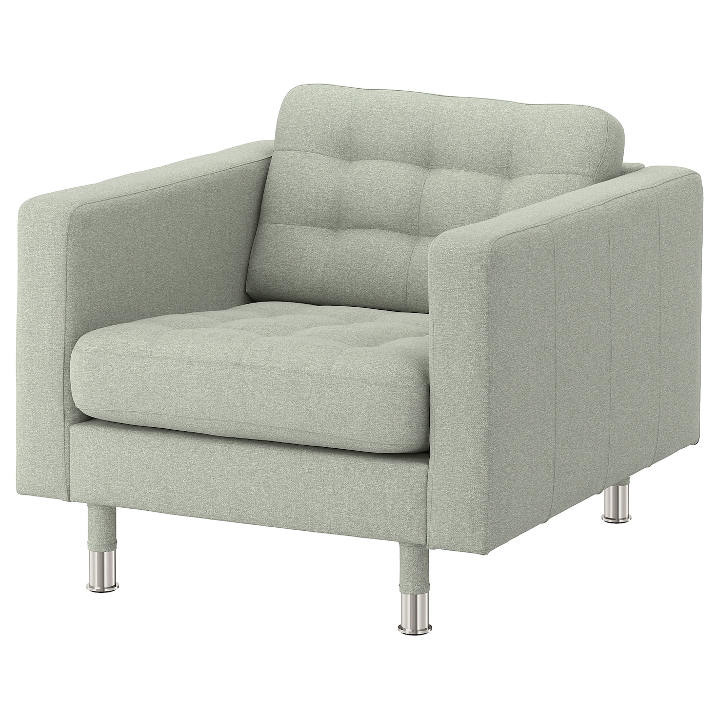 ЛАНДСКРОНА Кресло, Гуннаред светло-зеленый/металл LANDSKRONA IKEA фото