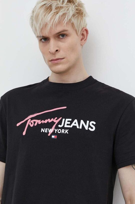

Хлопковая футболка Tommy Jeans, черный