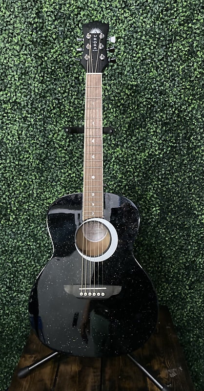 Акустическая гитара Luna Aurora Borealis 3/4 Acoustic Guitar - Black Sparkle цена и фото
