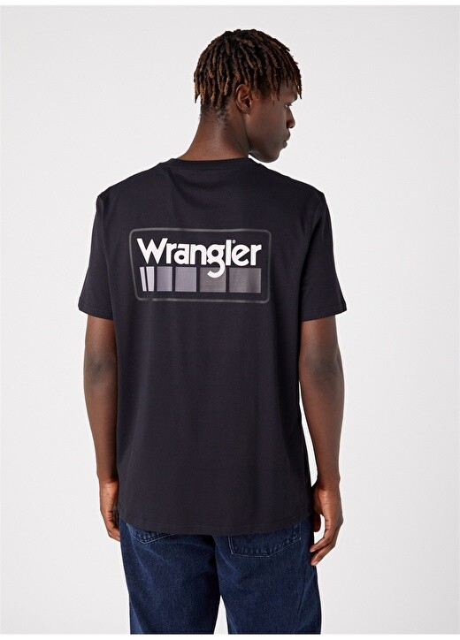 

Черная мужская футболка с круглым вырезом Wrangler, Черный