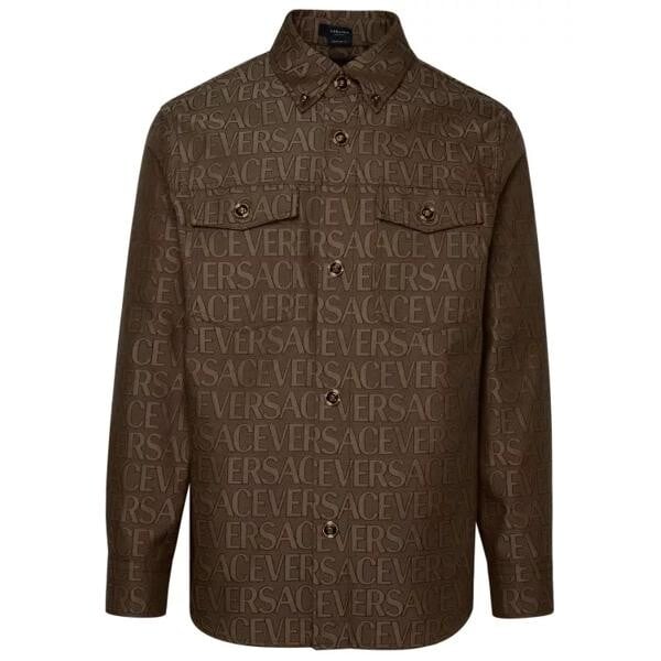 

Футболка beige cotton blend shirt Versace, коричневый