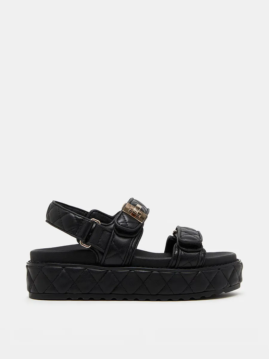 

Стеганые сандалии Bigmona на плоской платформе Steve Madden, черный