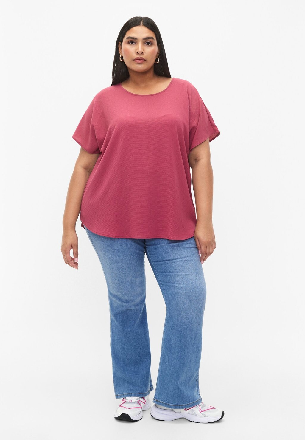 

Блузка SHORT SLEEVES AND A ROUND NECKLINE Zizzi, цвет pink