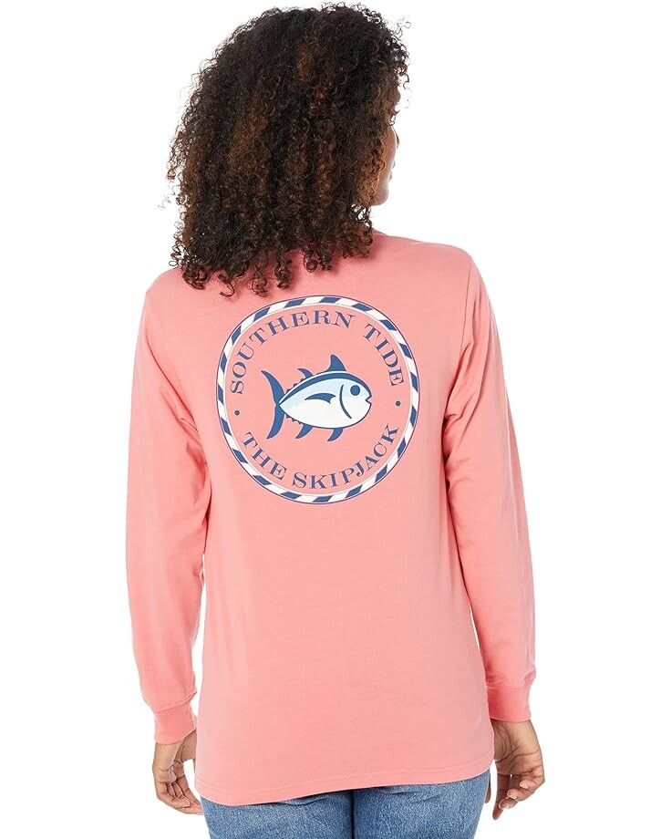 

Футболка Southern Tide Long Sleeve Medallion Skipjack Tee, цвет Rouge Red