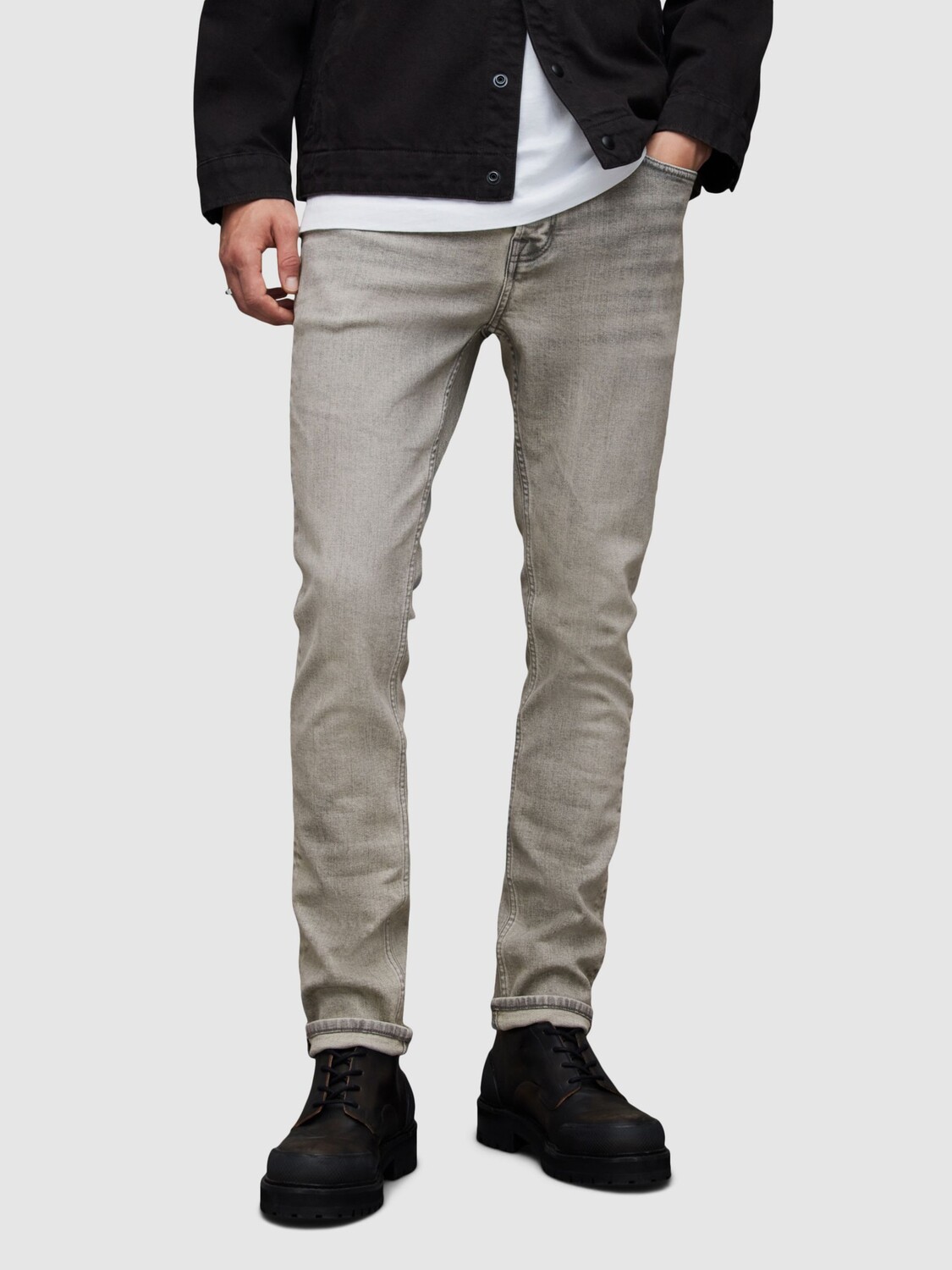 

Джинсы AllSaints Cigarette Slim, выцветший серый
