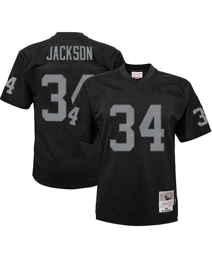 Черная футболка для мальчиков и девочек Бо Джексона Las Vegas Raiders 1988 года, вышедшая на пенсию Legacy Mitchell & Ness, черный мужская черная толстовка с короткими рукавами las vegas raiders postgame mitchell