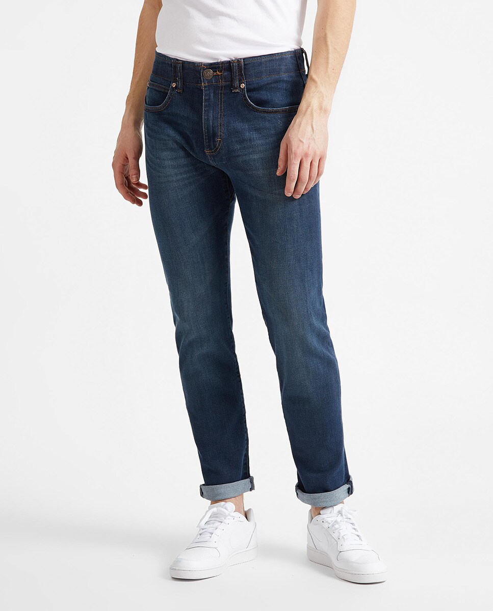 Узкие синие мужские джинсы Lee, синий джинсы bodyflirt темно синие 40 размер