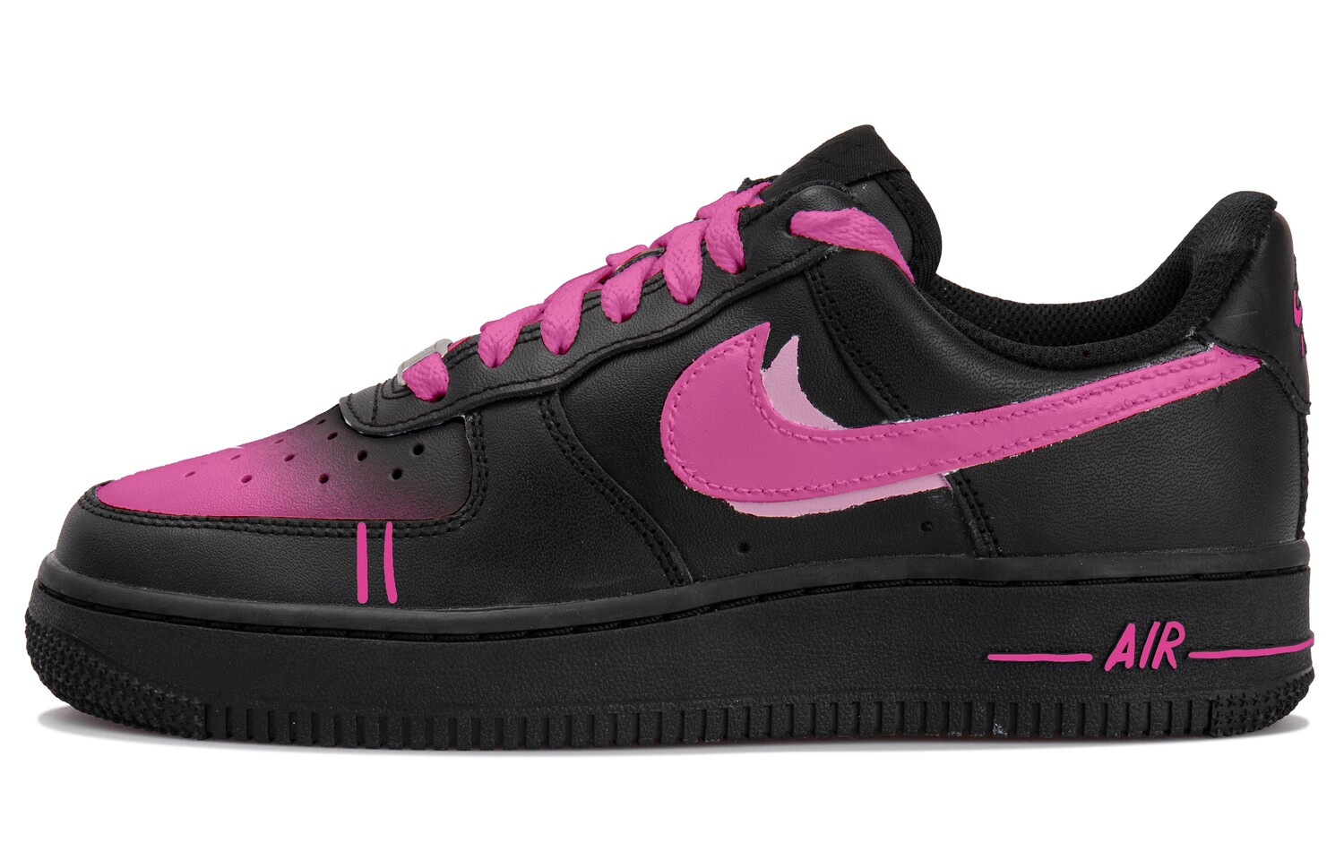 

Кроссовки Nike Air Force 1 Skateboarding Shoes Women's Low-top Black/pink, черный/розовый