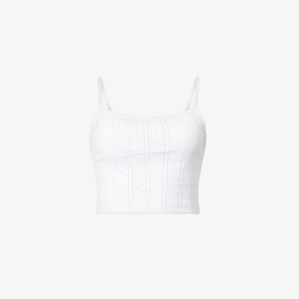 

Укороченный топ pointelle из органического хлопка Cou Cou Intimates, белый