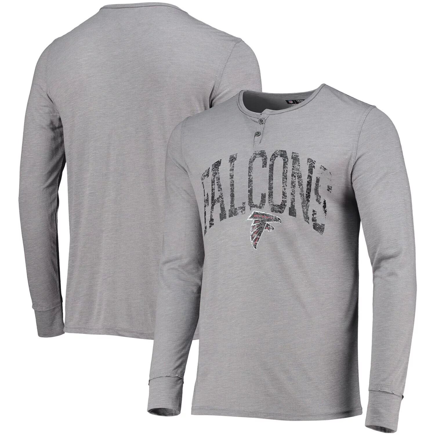 

Мужская футболка Concepts Sport Grey Atlanta Falcons на вынос Henley с длинными рукавами для сна