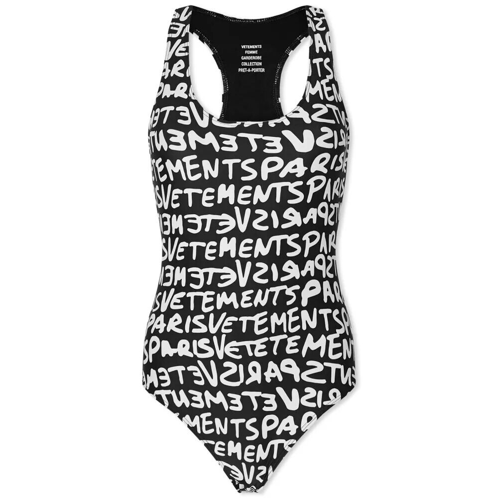 

Vetements Купальник с монограммой в стиле граффити, черный