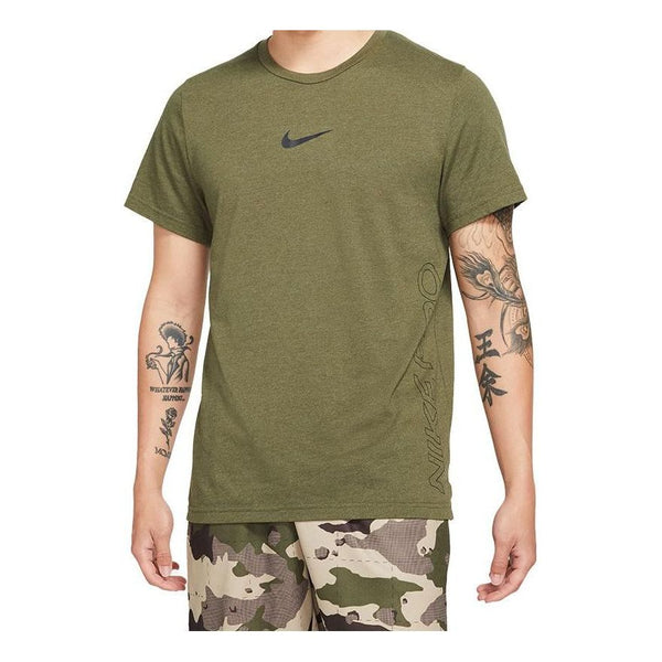 Футболка Men's Nike Solid Color Training Alphabet Logo Printing Short Sleeve Green T-Shirt, мультиколор