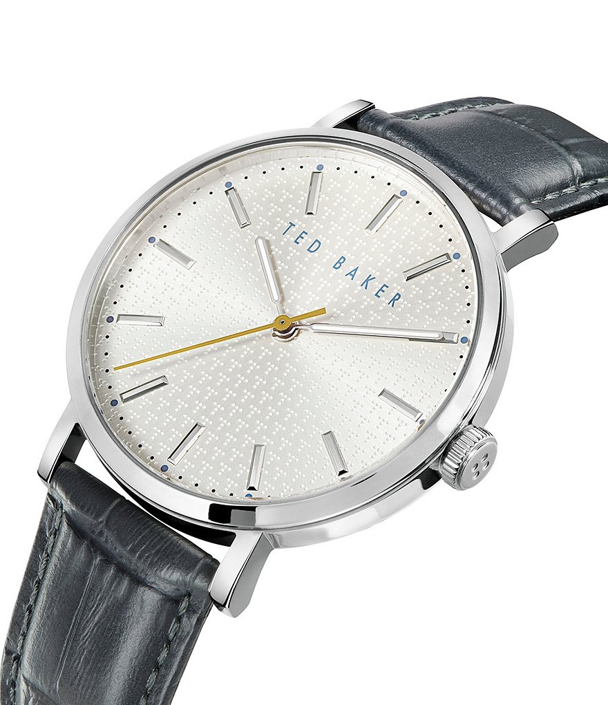 Мужские часы Phylipa с 3 стрелками и серым ремешком Ted Baker London, серый