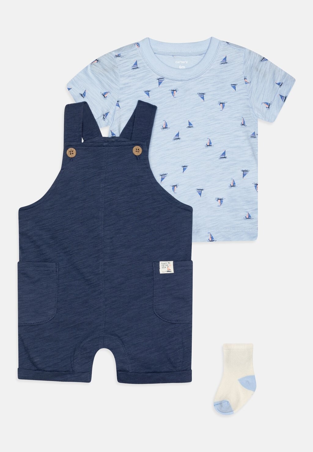 

Футболка с принтом SHORTALL UNISEX SET Carter's, цвет navy