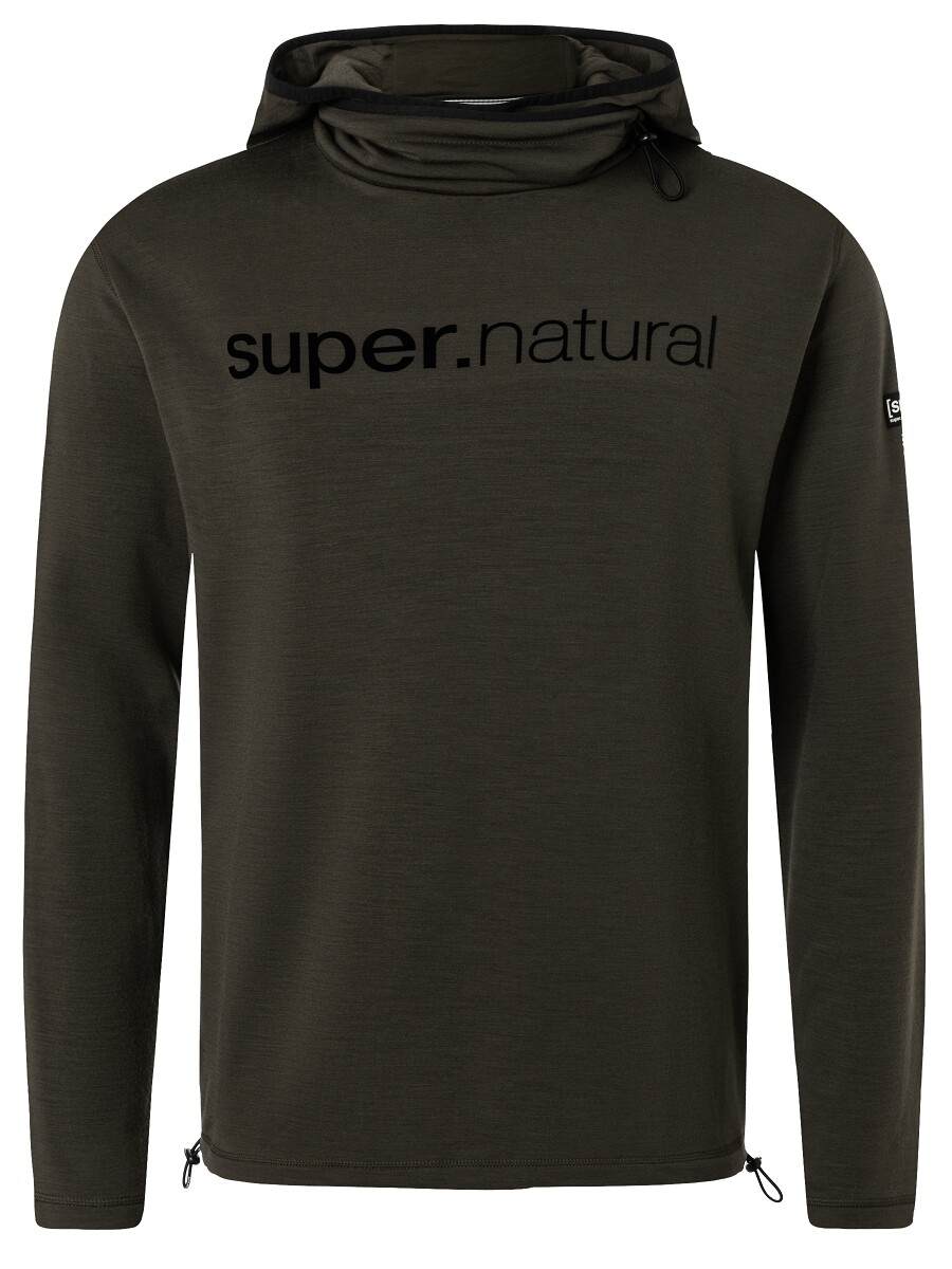 

Рубашка super.natural Merino Hoodie, зеленый