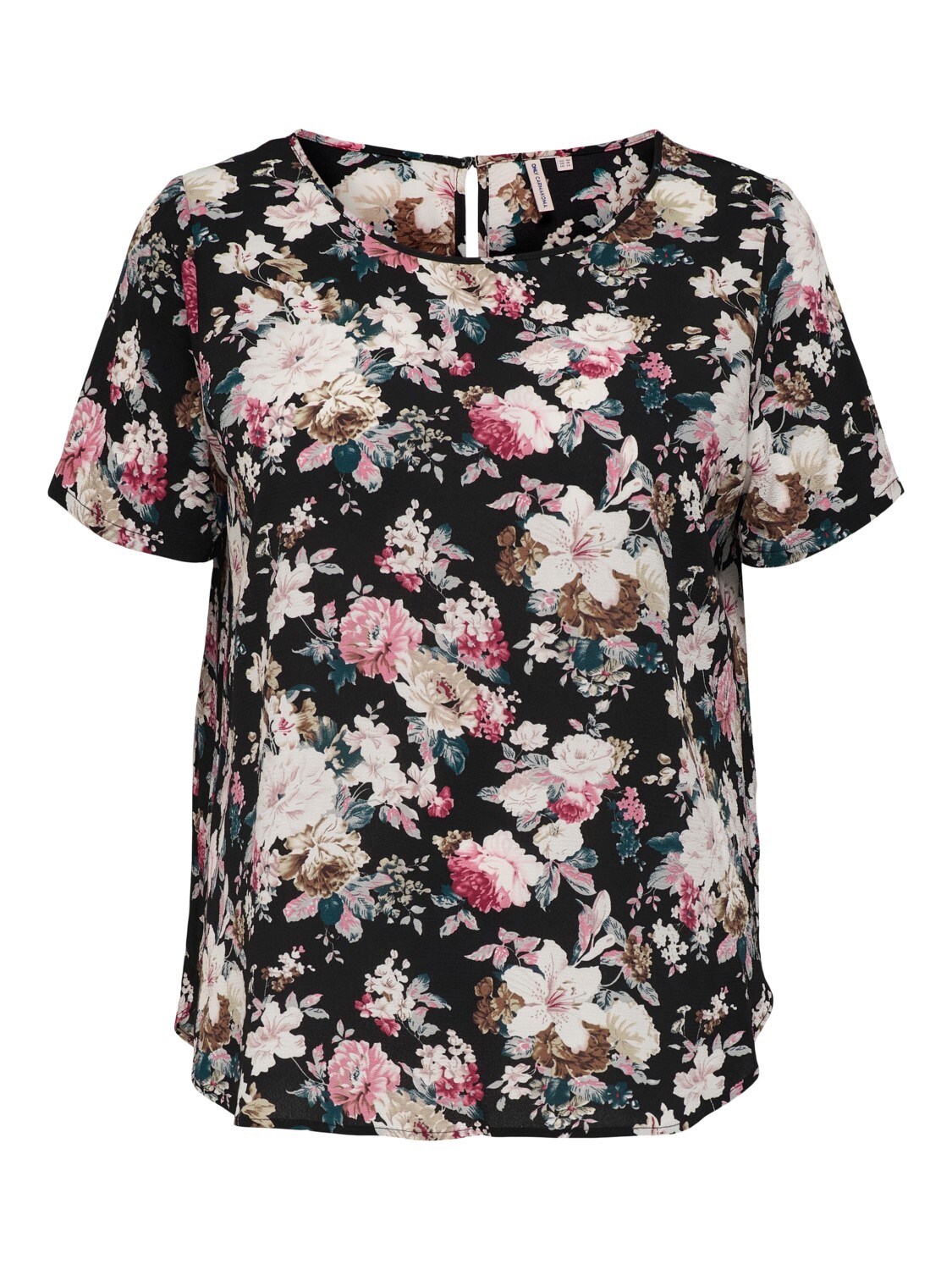 

Блуза ONLY Kurzarm Design Plus Size Curvy Shirt CARVICA Übergröße, розовый