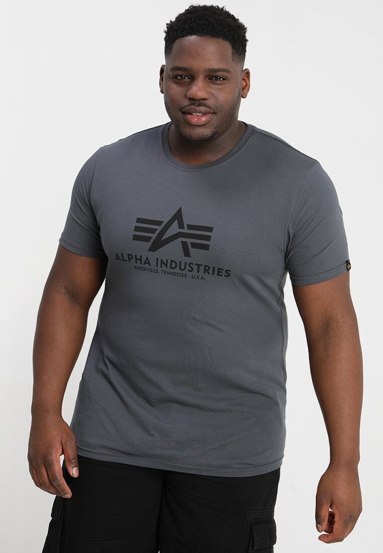 

Футболка с принтом Alpha Industries, антрацит, Серый
