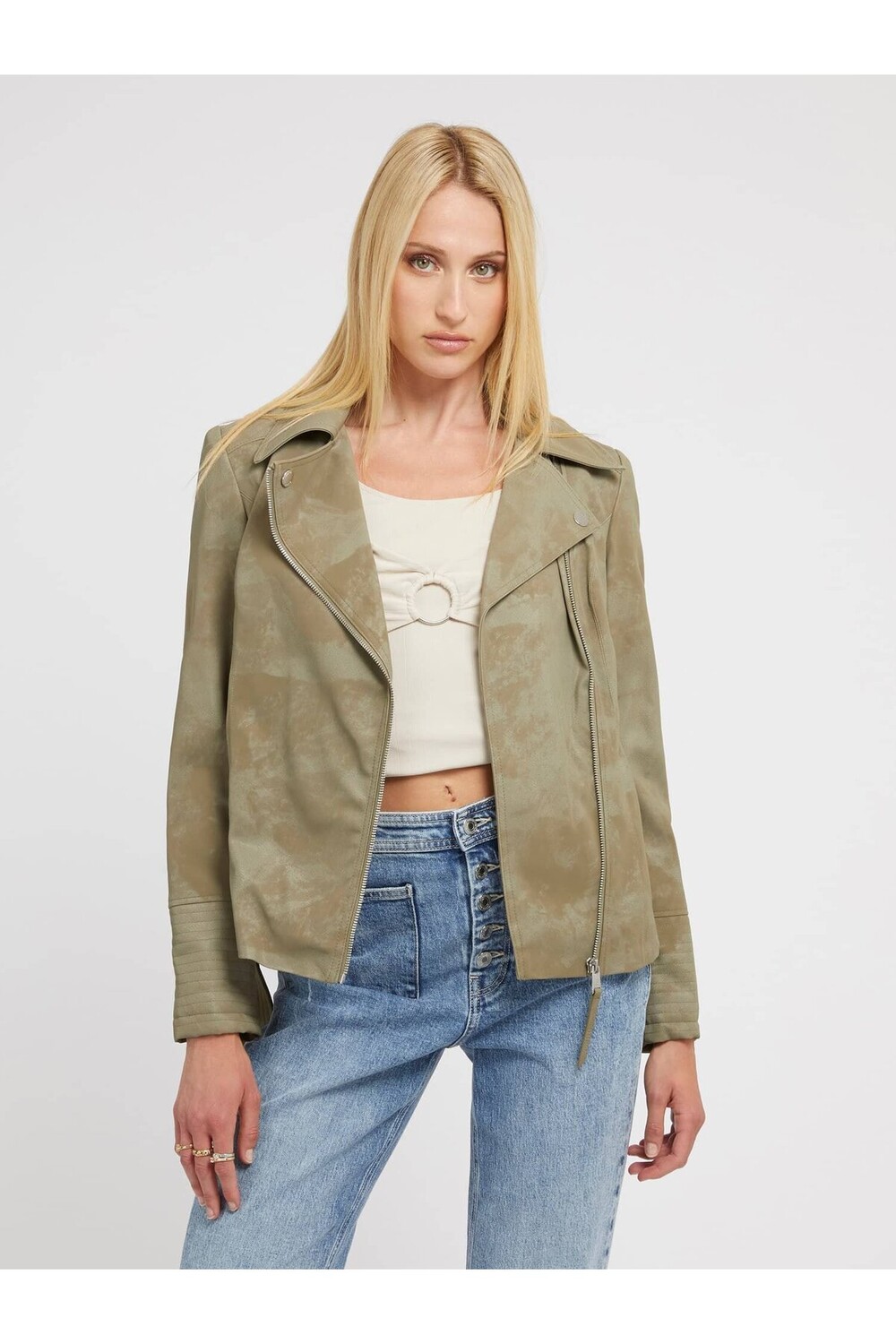 

Новая женская байкерская куртка Agnes Guess, зеленый